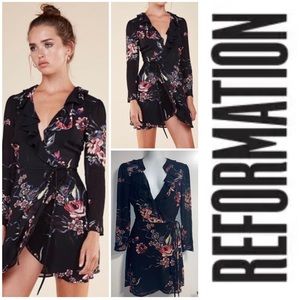 Reformation Dickinson Mini Wrap Dress Size XS